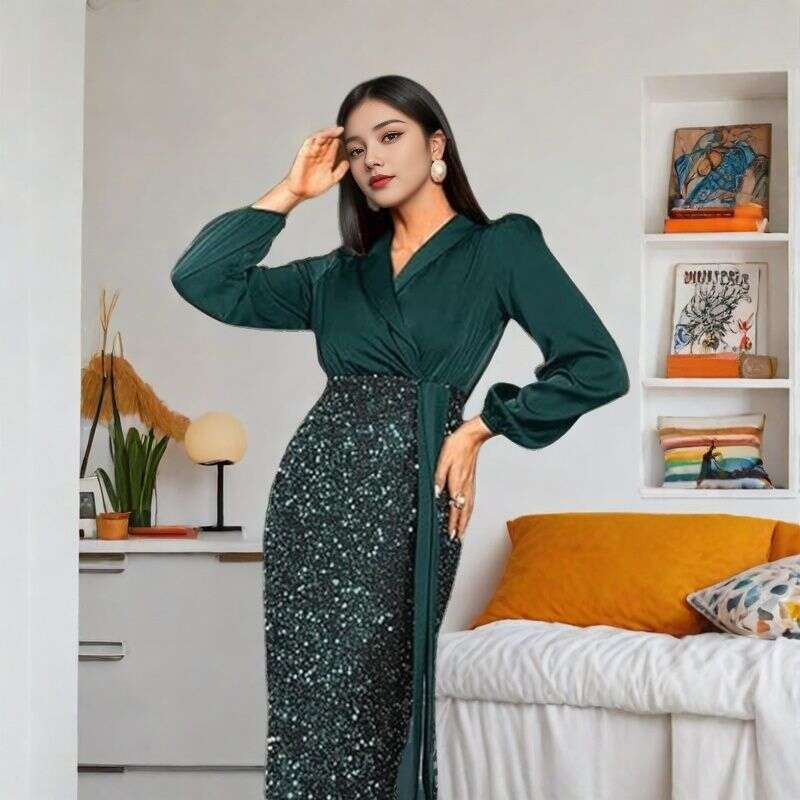 European and American women's light sense, including buttocks, fish tail, high-end banquet temperament, hosting single shoulder evening dress, 20