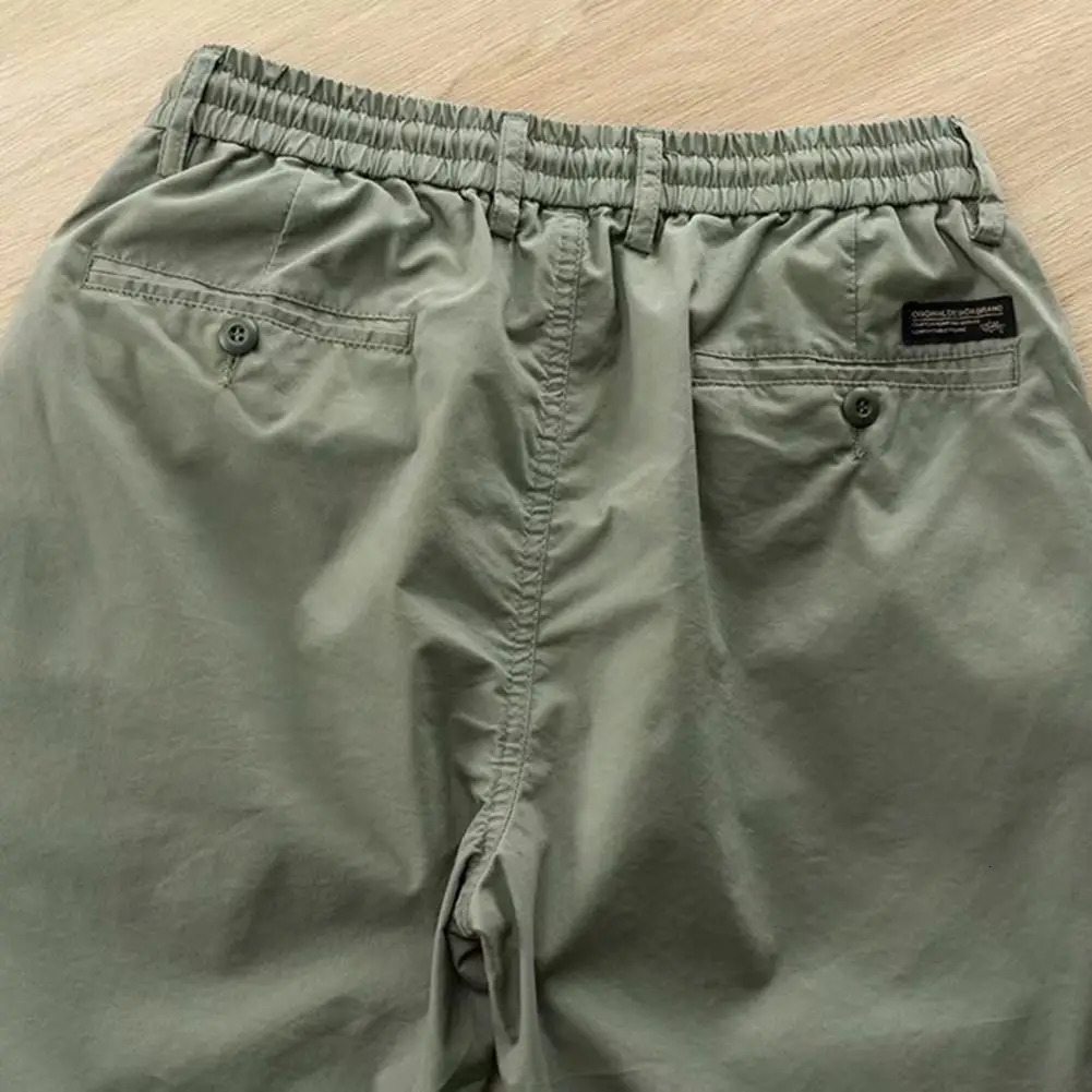 Retro mens drawstring casual sports pants fashionable gym jogging streetwear 241206