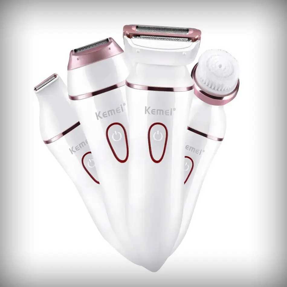 Kemei KM-7202 Lady Body Scraping Shaver Female Waterproof Razor Hair Shaver Hair Remover Epilater And Face Wash 4 In 1XJ241207