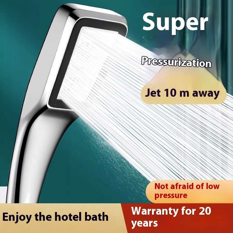 Supercharged single heater, head, pressurized and super strong shower head set