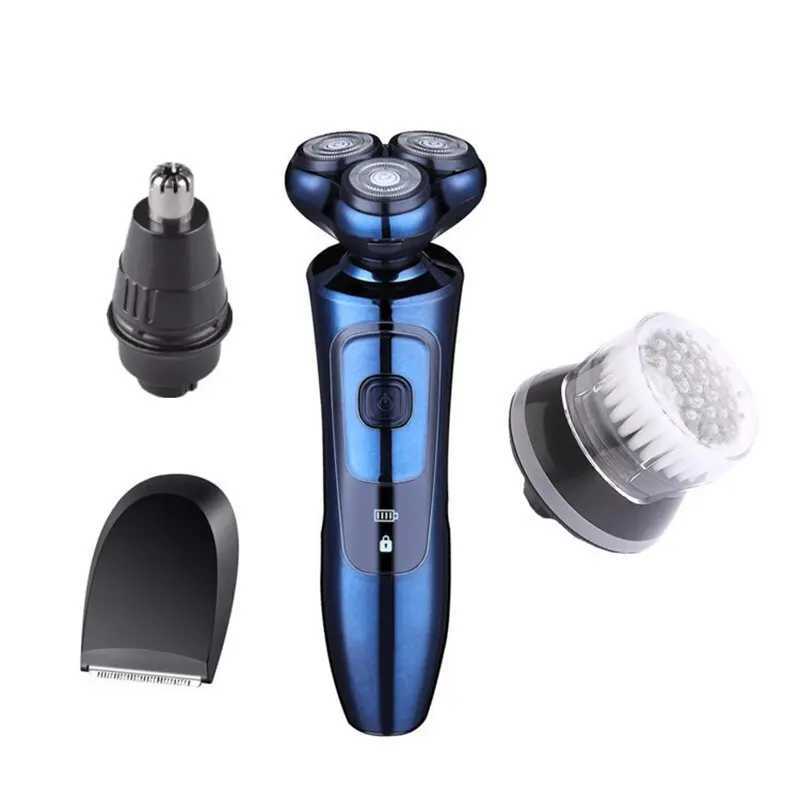 Professional Mens Electric Shavers Razor 3D Beard Trimmer Rotary Facail Head Shaver for Men Sideburn Nose Trimmer Adult RazorXJ241207
