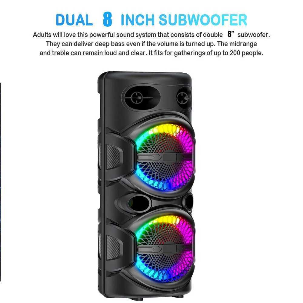 3000W portable wireless connections speaker subwoofer bass system party DJ charging LED light loud speaker X241207