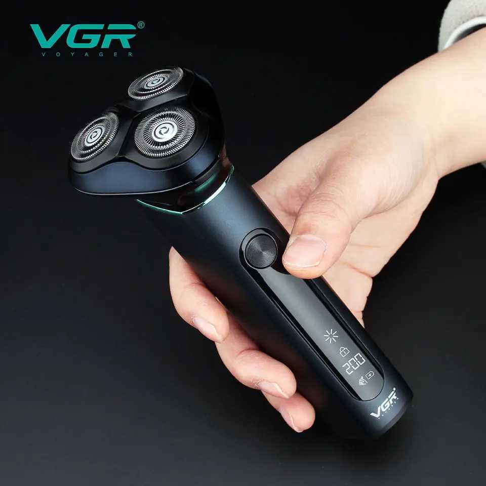 Original VGR Wet Dry Electric Shaver For Men Beard Hair Rechargeable Facial Electric Razor Balds Head Shaving Machine LithiumXJ241207