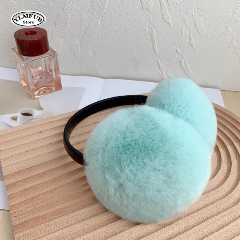 High quality womens earmuffs real rabbit fur pendant earmuffs warm winter earmuffs unisex earmuffs 241205