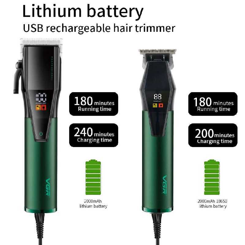 Original VGR Combo Kit Mens Hair Trimmer For Beard Electric Beard Hair Clipper Rechargeable Hair Cutter Machine HaircutXJ241207
