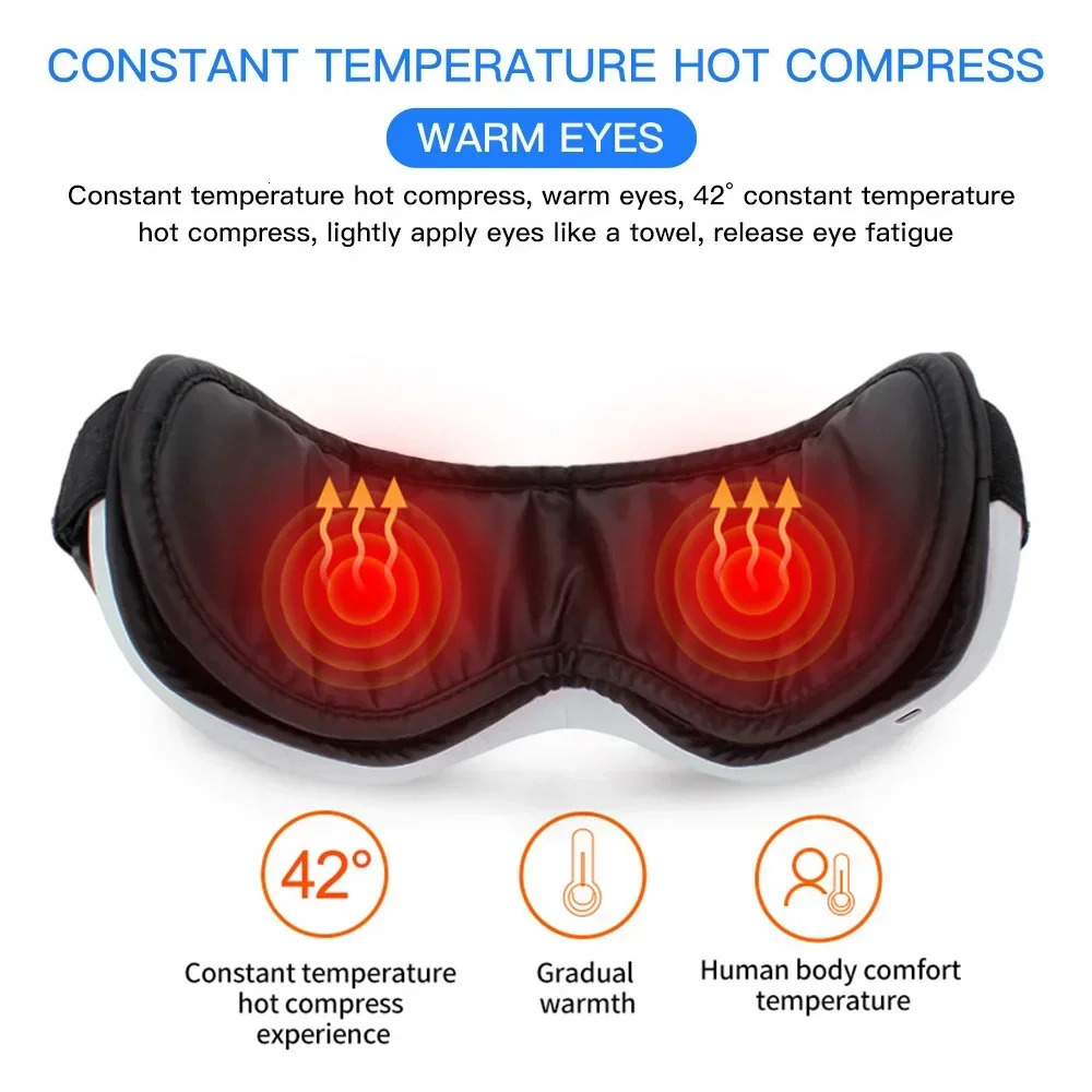 6D Eye Massage Instrument Smart Airbag Vibration Eye Care Compress Bluetooth Eye Massager Glasses Fatigue Pouch Wrinkle 241206