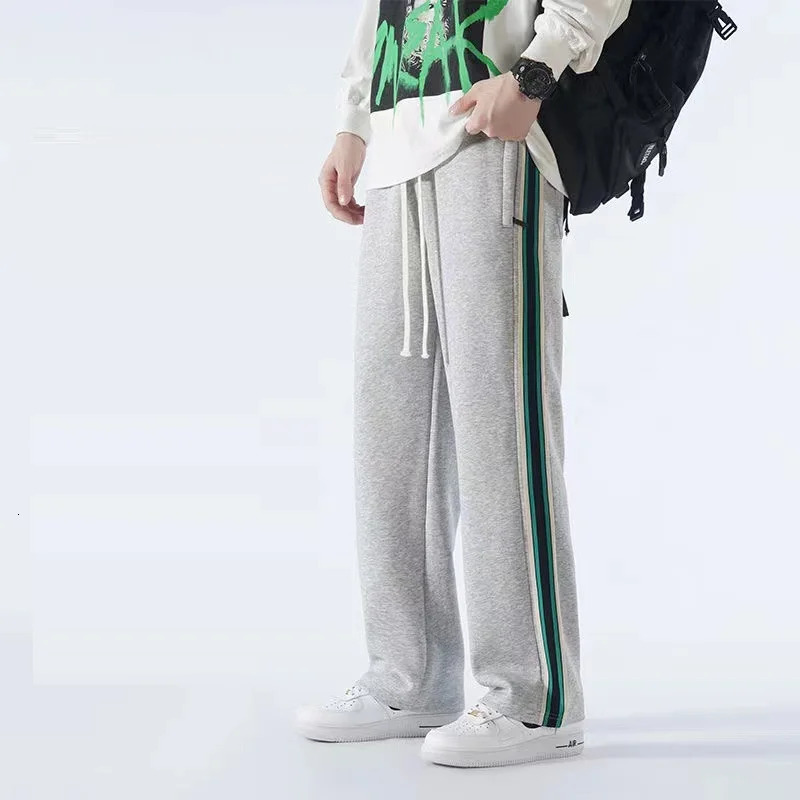 mens long leg straight winter autumn wool warm sports pants men 200cm 190cm 120cm Trouser 241206