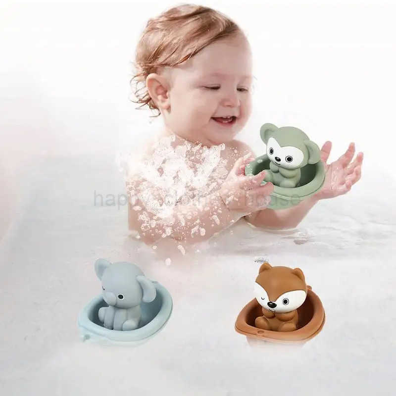 Bath Boats For Kids 6X Floating Stackable Water Table Toys Shower Beach Bathtub Toys With Animal Bath Toys For Toddler BirthdayXJ241207