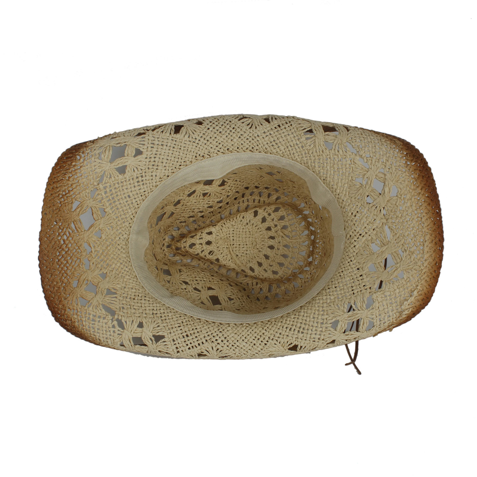 Womens Straw Hat Hollow Western Cowboy Hat Womens Handmade Bohemian Feather Straw Hat Hombre Beach Cowboy Girl Jazz Sun Hat Size 56-58CM 241206