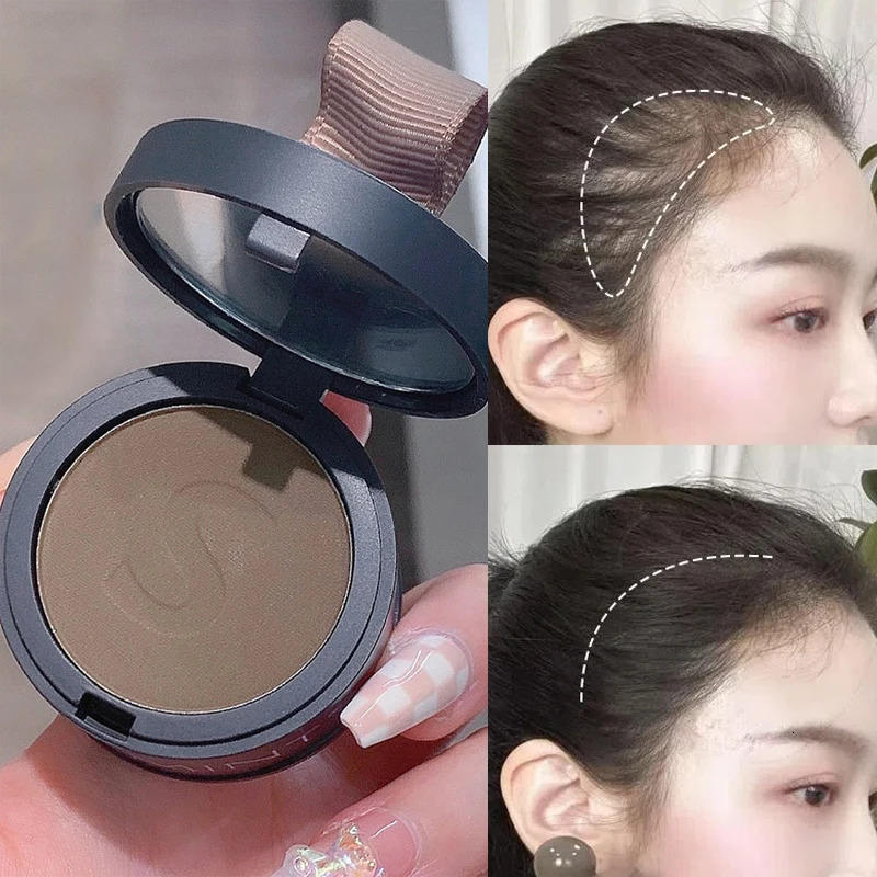 Natural Black Brown Hair Line Powder Waterproof Hair Root Cover Up Instant Fluffy Hair Edge Brow Shadow Contouring Powder Makeup 241206