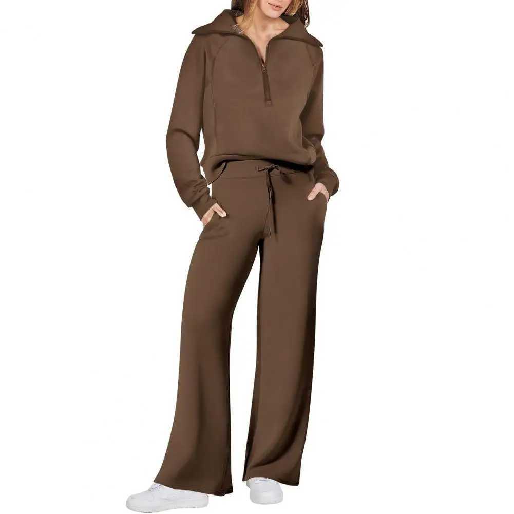 Womens 2 Piece Outfits Sweatsuit Oversized Loose Sweatshirt and Wide Leg Pants Matching Lounge Set Fall TracksuitsC241207