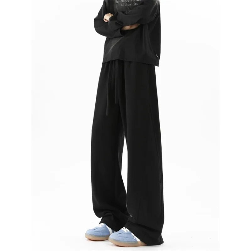 TRSYPHXM American High Street Casual Mens Wear 2024 Spring and Autumn Loose Sports Sweater Straight Leg Pants 241206