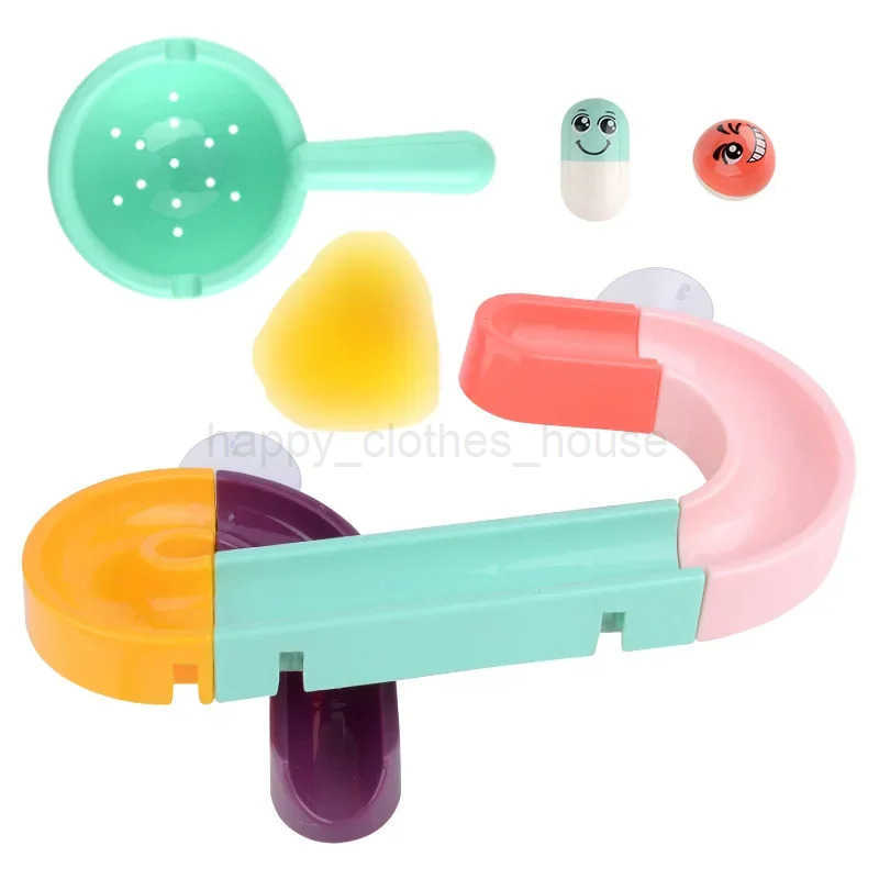 Baby DIY Assembling Track Slide Suction Cup Toys Bath Tub Toys Baby Bathroom Bathtub Shower Toy Set Duck Water Toys for ChildrenXJ241725