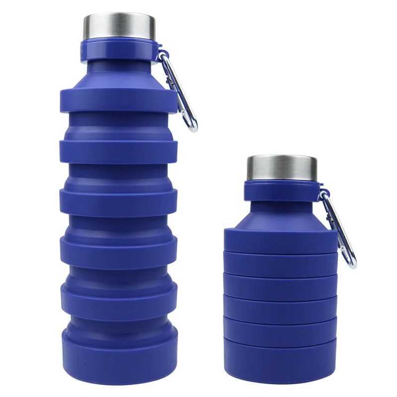 800ML Water Reusable Bisphenol A-Free Silicone Foldable Bottle Portable Hiking Cup Z260202