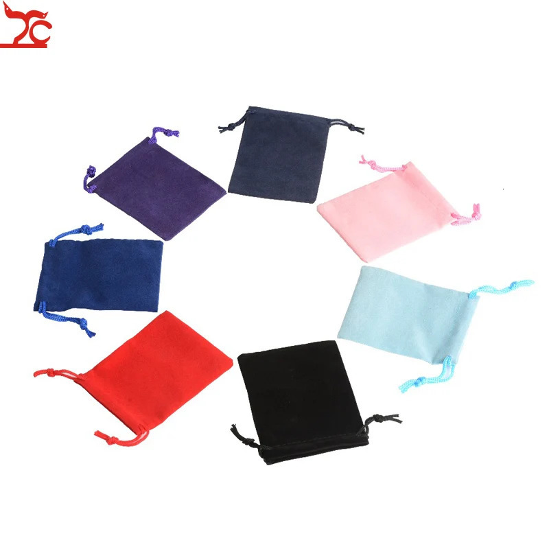 100 pieces/batch of velvet drawstring bags/jewelry bags Christmas wedding gift bags and De Bijoux velvet bags 241206