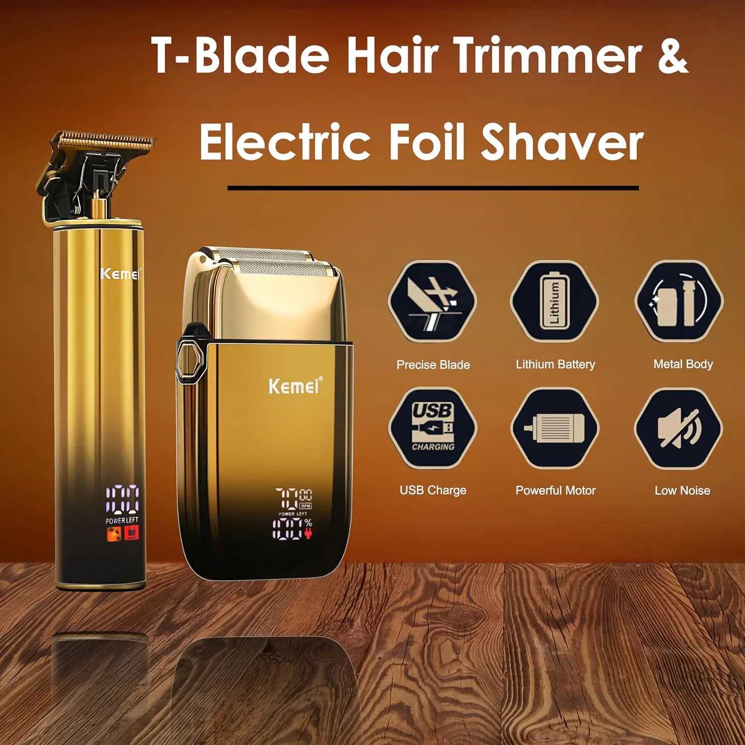 Kemei 2in1 Combo Electric Shaver Beard Hair Trimmer For Men Bald Head Foil ELectric Razor Facial Shaving Machine Hair ClipperXJ241207