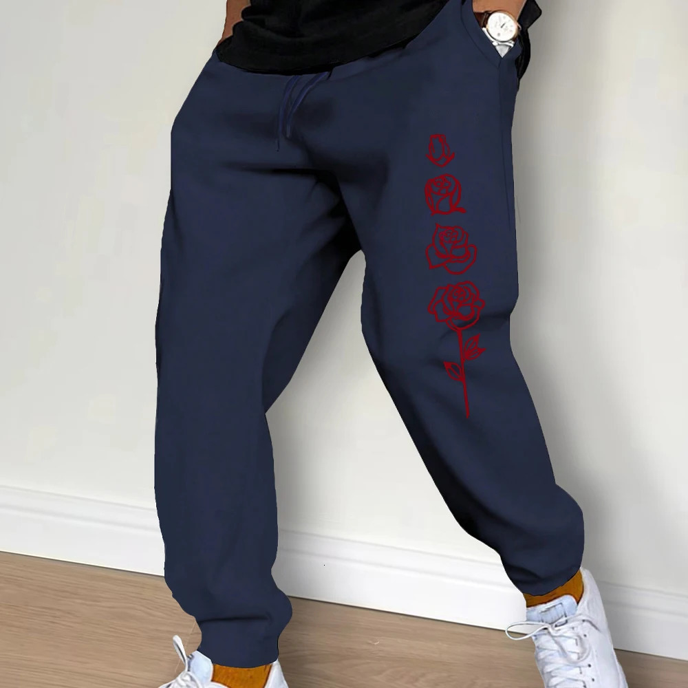 Mens printed clothing Trouser Drawstring casual pants sports autumn and winter jogging fitness 241206