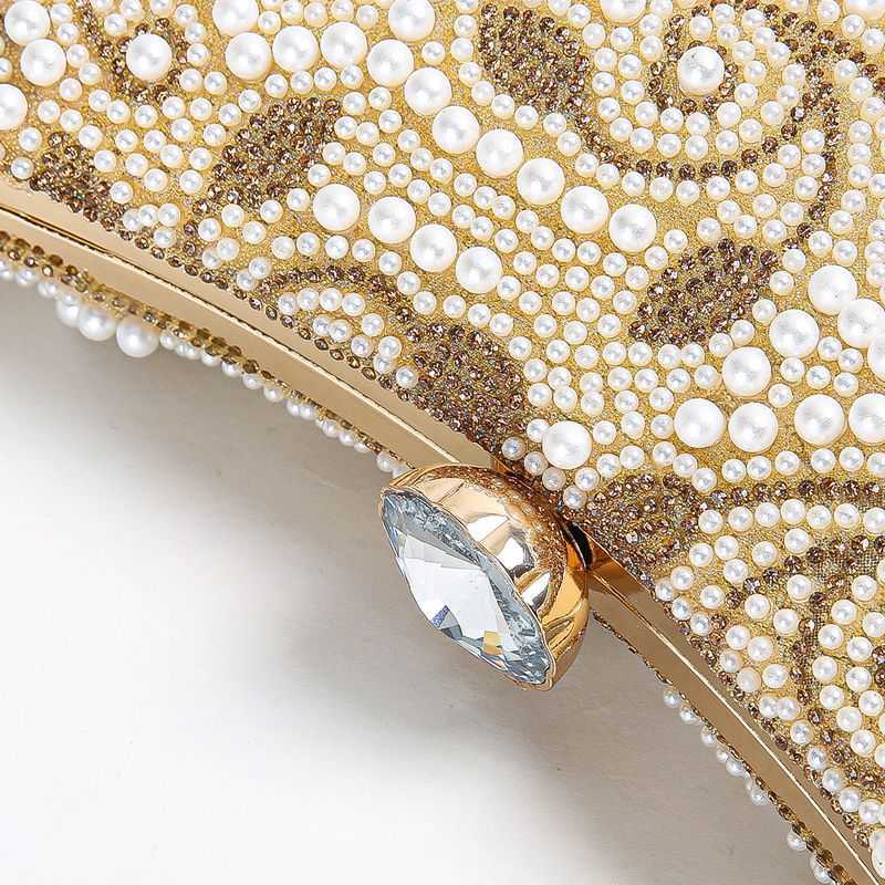 Clutch Bag Fashionable New Womens Pearl Studded Diamond Handbag Dinner Bag Formal Dress Bag Evening Dress Bag 240920