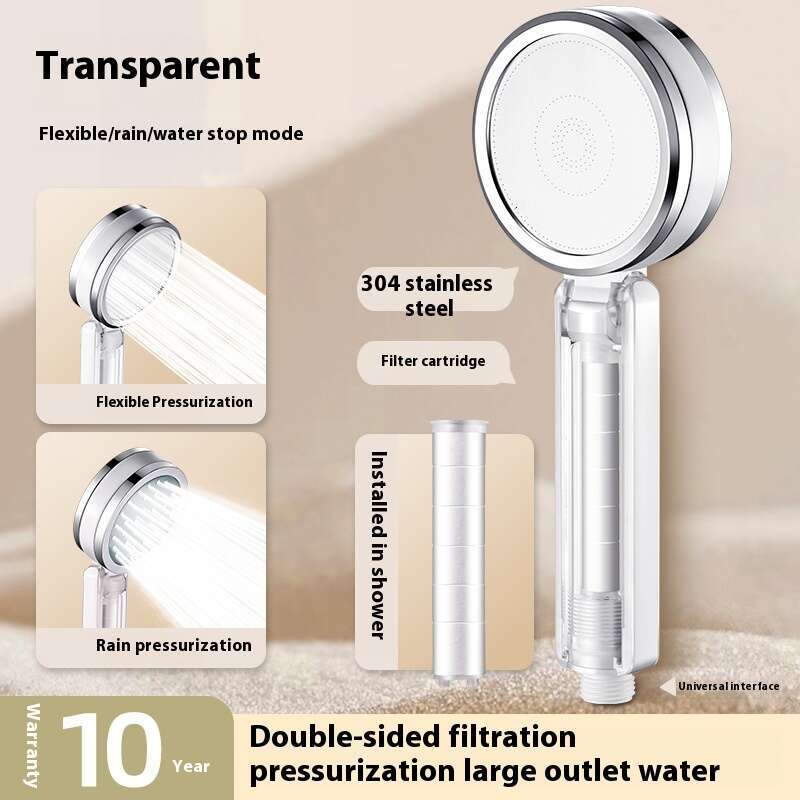 Double sided household bathroom water heater, pressurized shower showerhead, showerhead set