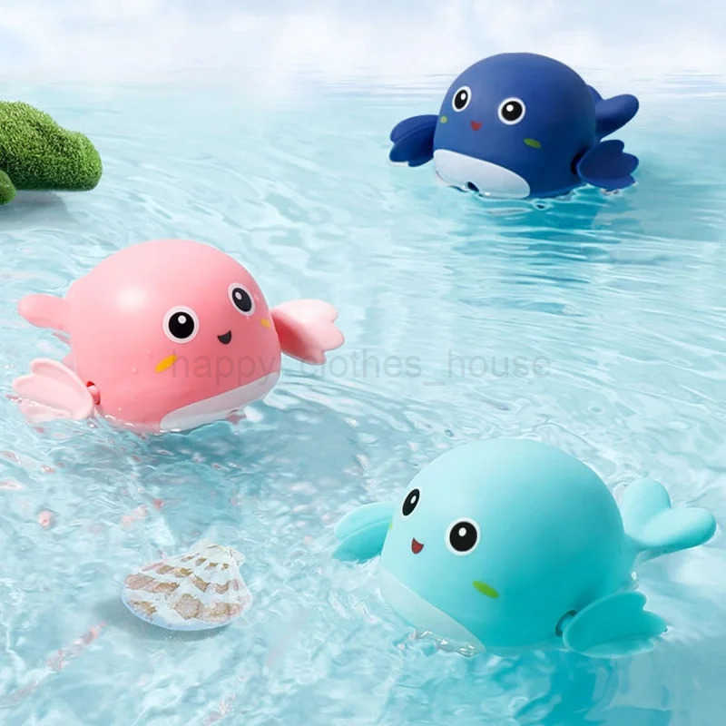 1/3Pcs Baby Bath Toys Pool Beach Classic Chain Clockwork Water Toy Bathing Cute Dolphin For Kids Water Playing Fun Toys GiftXJ241207