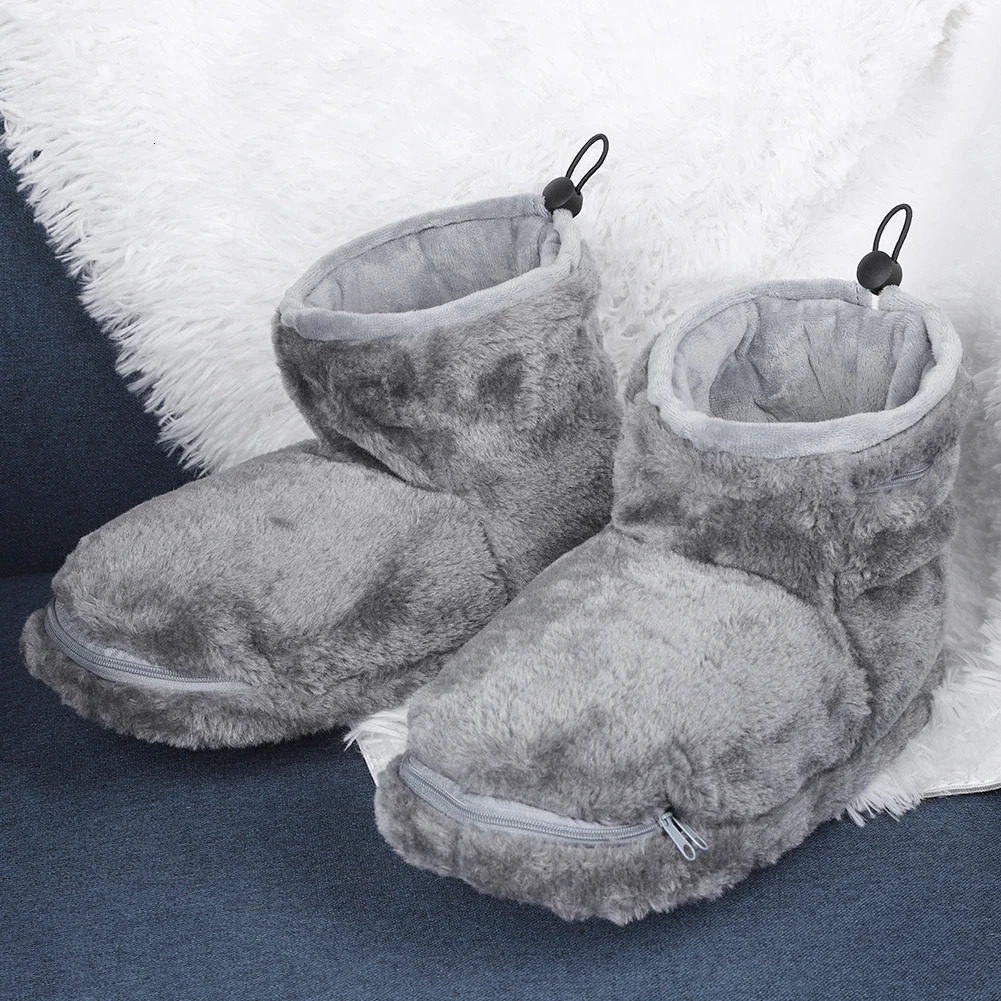 USB Warm Shoes Winter Warm Snow Boots Comfortable Plush Warm Electric Slide Warm Shoes 241206