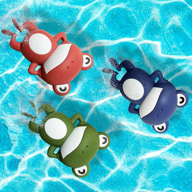 New Bath Toys for Toddlers Chain Clockwork Swim Backstroke Little Frog Baby Bathe Cute Appease Animal Toy Gift Bath Toys KidsXJ241207