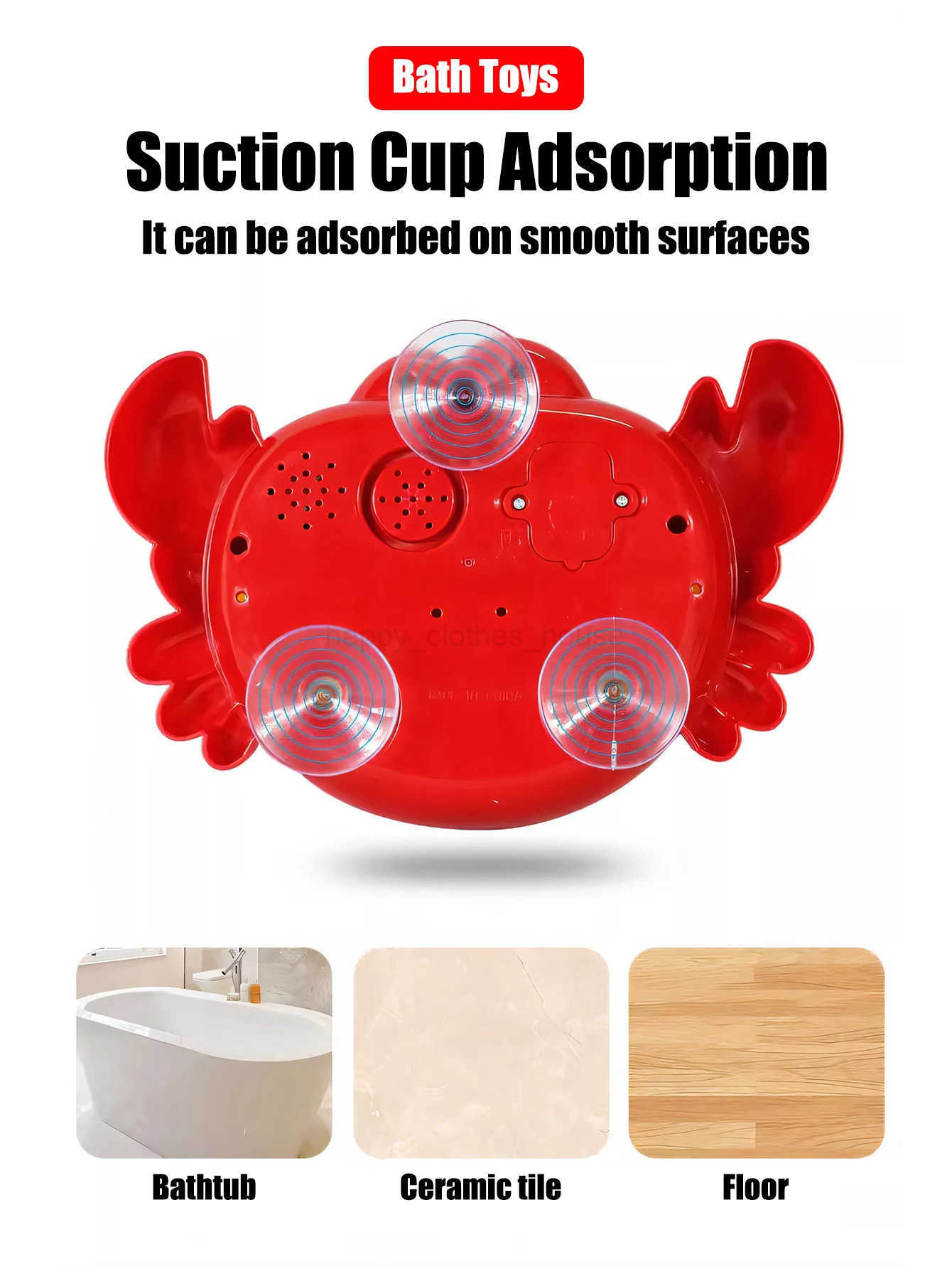 1pcs Kids Red Crab Spit Bubble Machine Baby Bath Toys Kids Bathtub Water Play with MusicSurprise gift for boys girlsXJ241207