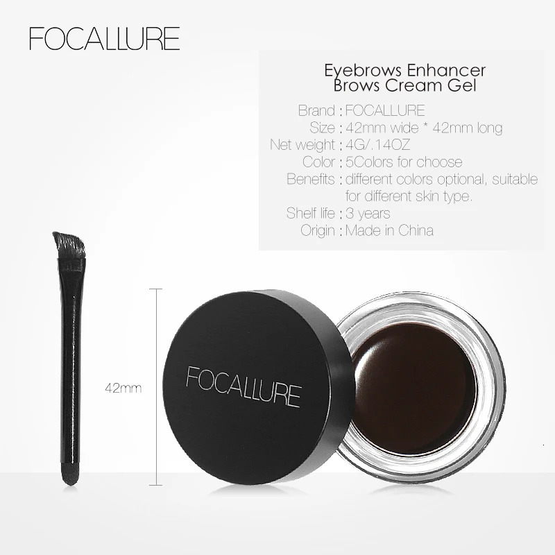 Wholesale FOCALLURE Eyebrow Cream Gel Enhancers Long-lasting Waterproof Eye Brows Pomade Gel With Brushes For Women Makeup 241206