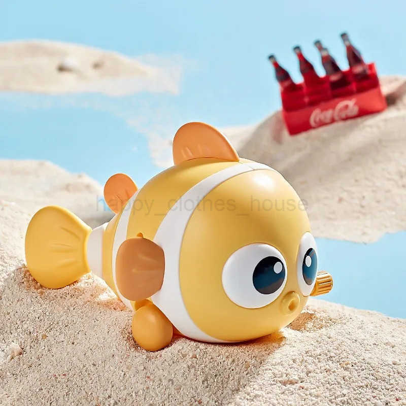 Baby Bath Toys Cute Swimming Fish Animal Floating Wind Up Toys Water Game Classic Clockwork Toys For ToddlersXJ241207
