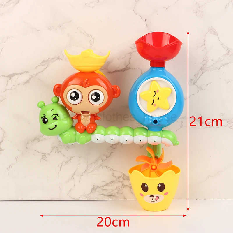 Baby Bath Toy Wall Sunction Cup Track Water Games Children Bathroom Monkey Caterpilla Bath Shower Toy for Kids Birthday GiftsXJ241207