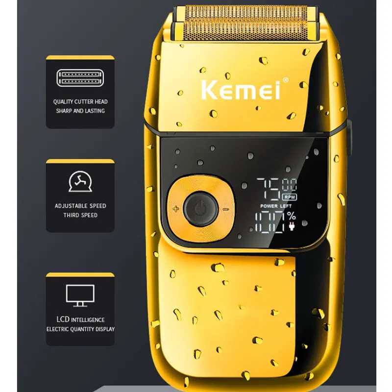Kemei 2028 Barber Professional Beard Hair Shaver For Men Electric Shaver Rechargeable Electric Razor Balds Head Shaving MachineXJ241207