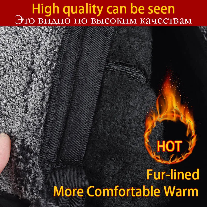 High quality 2024 winter earmuffs Russian hats mens outdoor warm faux fur bomber hats dads autumn Ushaka snow baseball caps black 241206