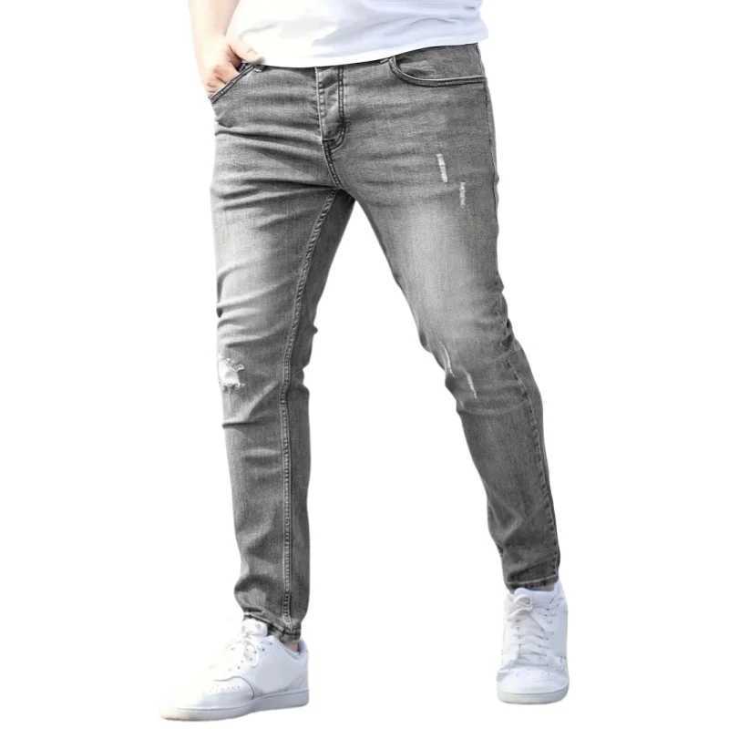 Lightweight Jeans Mens Slim Fit Denim New Casual Pants Summer Loose Fit Cropped Pants Casual Style For Men M250610
