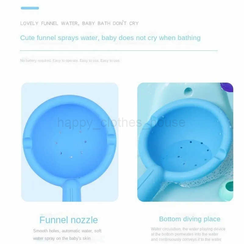 Colorful Waterwheel Bathing Sucker Baby Bath Toys Bathtub Water Spray Play Set Shower Sprinkler Toy For KidsXJ241207