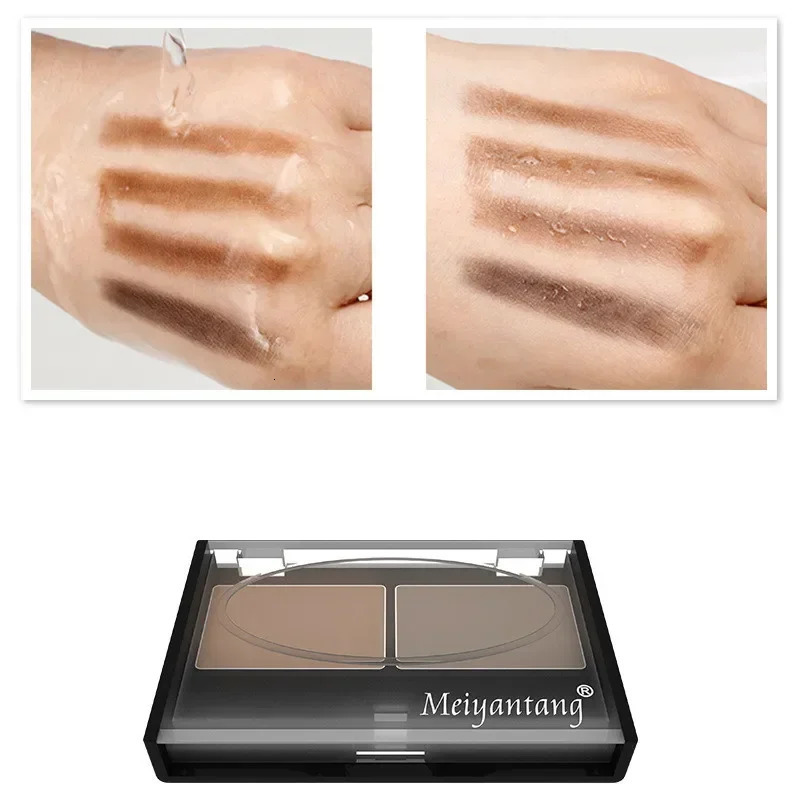 Professional Eyeshadow Cake Makeup 2 Color Waterproof Eyebrow Powder Eye Shadow Eye Brow Palette Brush Eyebrow Enhancer 241206