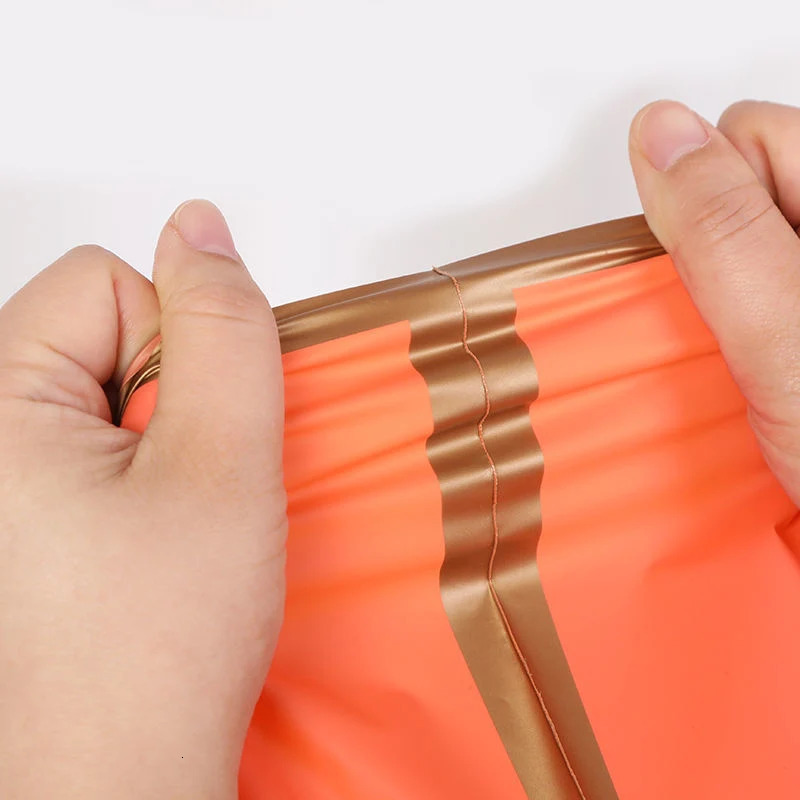 50 customized gold border frozen shopping bags plastic gift bags clothing packaging bags printing monochrome 241206