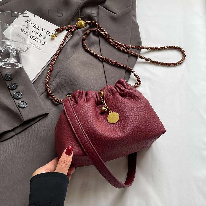 2025 Mini PU Leather Shoulder Bags For Women Y2K Korean Fashion Trend Female Bucket Crossbody Bag Lady Handbags