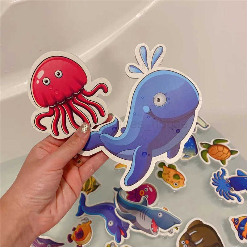 Kids Bathroom Bathtub Soft EVA Paste Early Education DIY Sticker Puzzles Toys Non Toxic Kids Fun Foam Sea Animal Bath Set ToysXJ241207