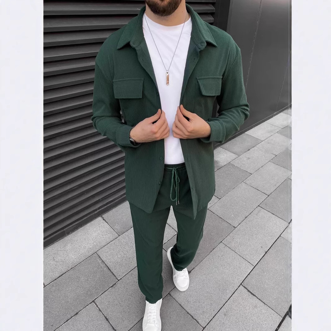 Luxury quality Mens Hoodies Corduroy Pants Tracksuits Jackets Tracksuit Sweatshirt Loose Trousers Man Black Khaki Designer Sports Suit Stylish Pants S