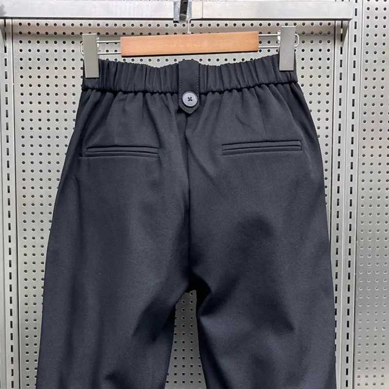 High Quality New Spring/Summer Fashion Brand Wrinkled Handsome High Waist Button Loose Casual Harlan Mens Pants T241207
