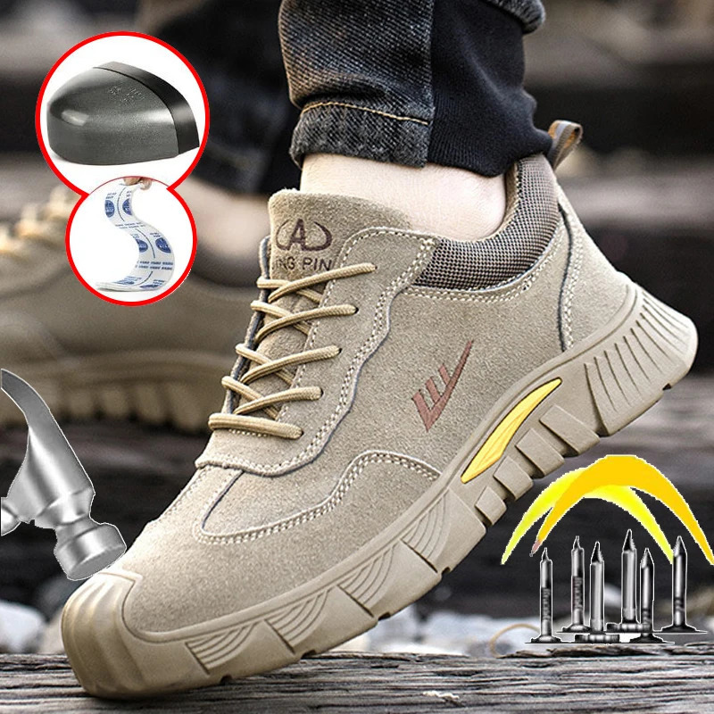 Work safety shoes mens welding insulation protection sports shoes steel toe anti vibration work shoes outdoor hiking shoes 241206