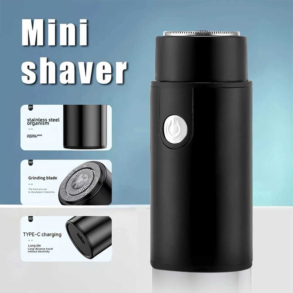 Electric Razor For Men Mini Travel Shaving Machine Washable Portable Mens Beard Trimmer Razor USB Rechargeable WashableXJ241207