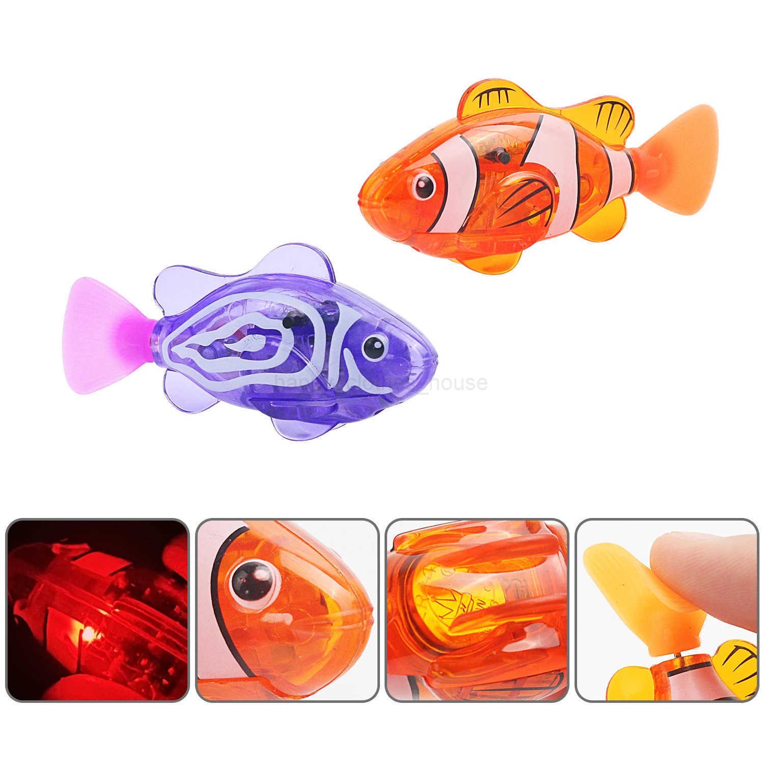 Simulated electronic fish induction water toy clownfish bathing pool with lighting sle random (range of about 30-50 minutes)XJ241207