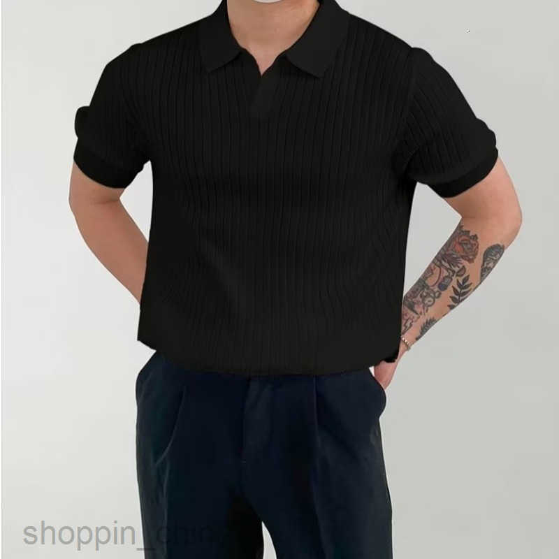 Men's Sweaters Literary and Artistic New 2023 Trendy Polo Shirt Youth Fashion Standard Male Temperament Trendy Five Sleeve Summer