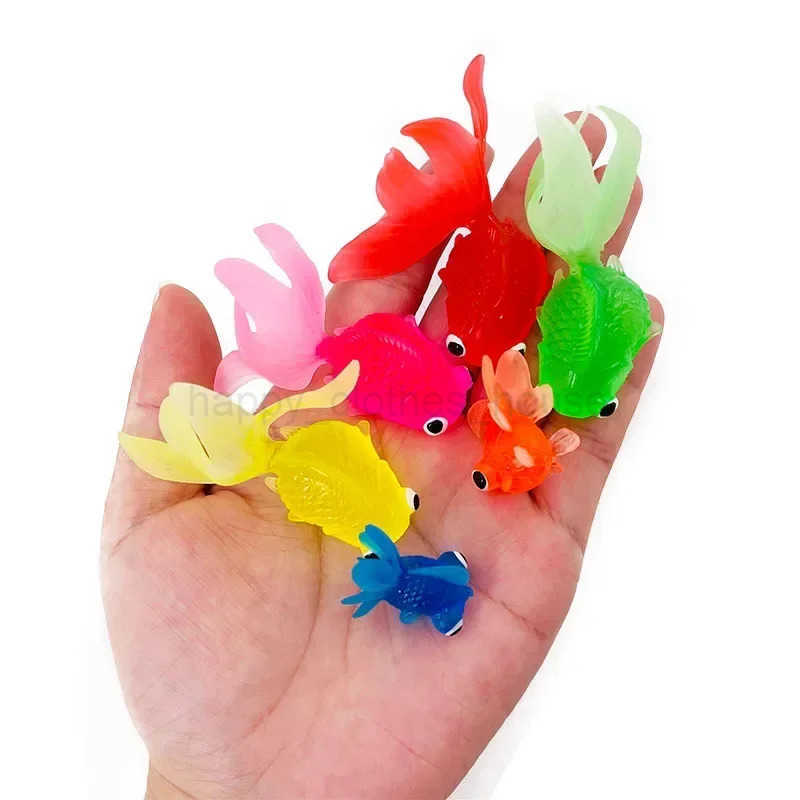 Childrens 6Pcs/Set Kaii Simulation Rubber Goldfish Baby Bath Water Play Games Toys for Kids Toddlers Bathing Shower GiftsXJ241207