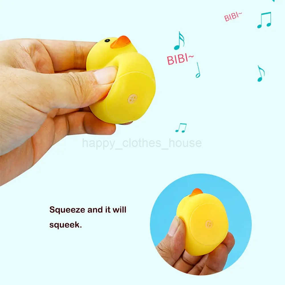 Yellow Rubber Ducks Preschool Bath Toys Bathtub Floating Squeaky Duckies Gift for Baby Shower Infants Kids Toddler ParXJ241207