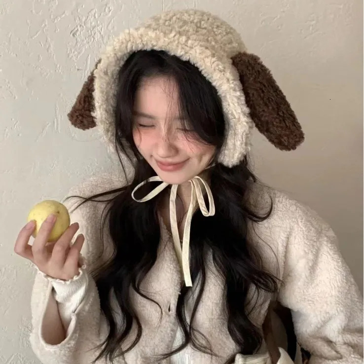 Cute Puppy Plush Earrings Suitable for Women Winter Warm Earrings Windproof Belt Soft Girl Earrings 241205