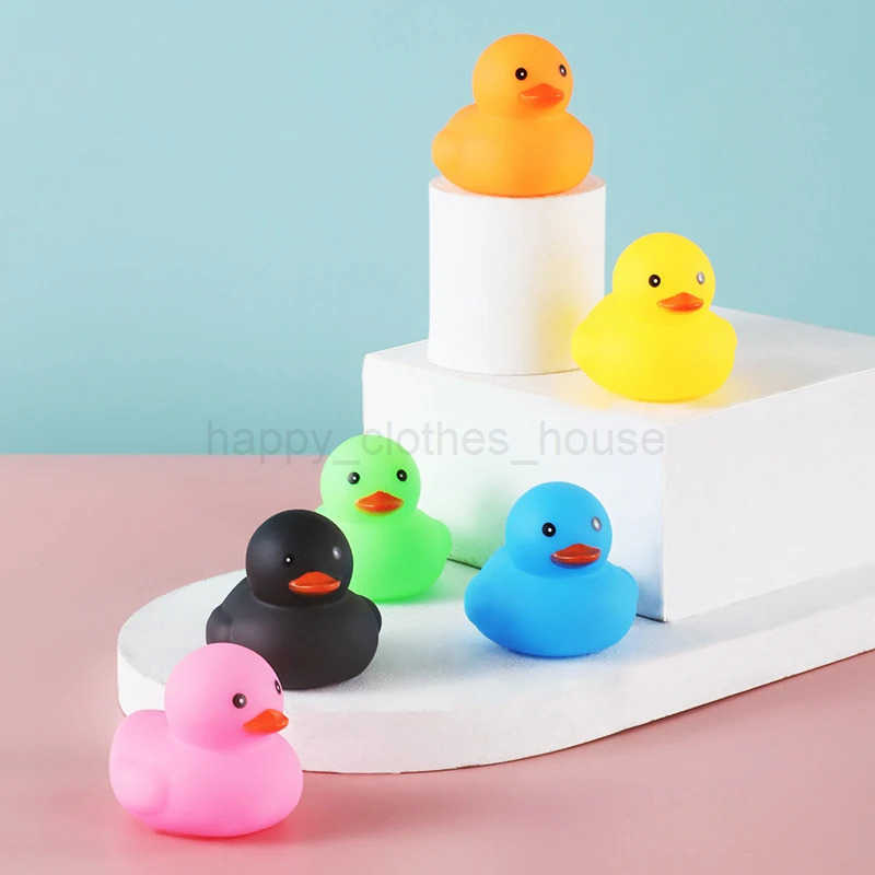 Baby Bath Toys Cute Little Yellow Duck Bath Toys Bathroom Bath Swimming Water Toy Soft Floating Rubber Duck Squeeze Sound ToyXJ241207