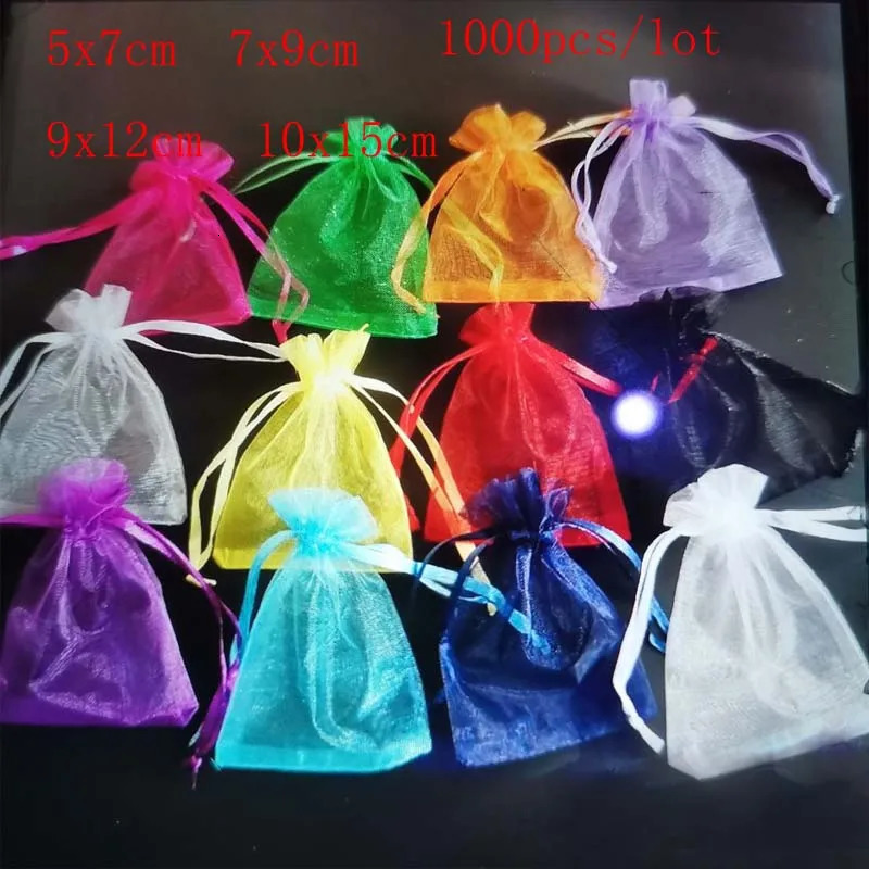 1000pcs Small Pure Organic Drawstring Bag Jewelry Packaging Bag Drawstring Birthday Party Gift Bag Candy Bag 241206