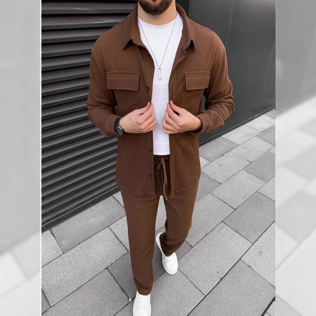 Luxury quality Mens Hoodies Corduroy Pants Tracksuits Jackets Tracksuit Sweatshirt Loose Trousers Man Black Khaki Designer Sports Suit Stylish Pants S